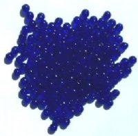 200 4mm Transparent Cobalt Round Glass Beads